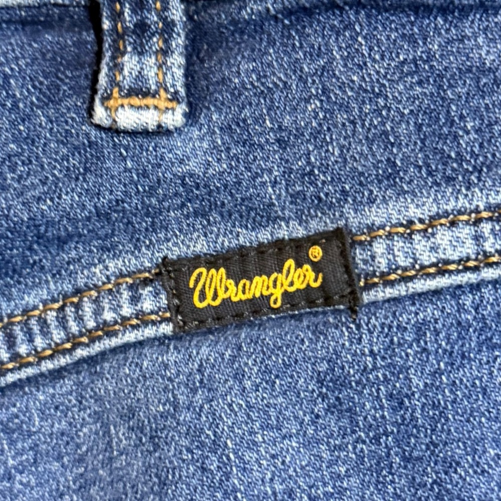 Wrangler Womens Bell Bottom Flare Jeans Medium Wash High Rise Patch Pocket Denim - Picture 8 of 12